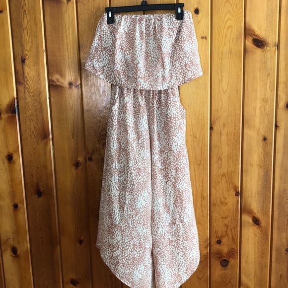 Tyche Amalfi Slanted Hem Jumpsuit size small blush color summer speckled dress​​ - Picture 7 of 16
